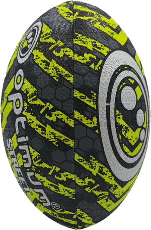 Optimum Street Rugby Ball Black/Yellow Size 4