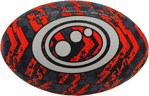Street Rugby Ball Size 3 – Black/Orange, Durable, High Grip, Outdoor - Optimum