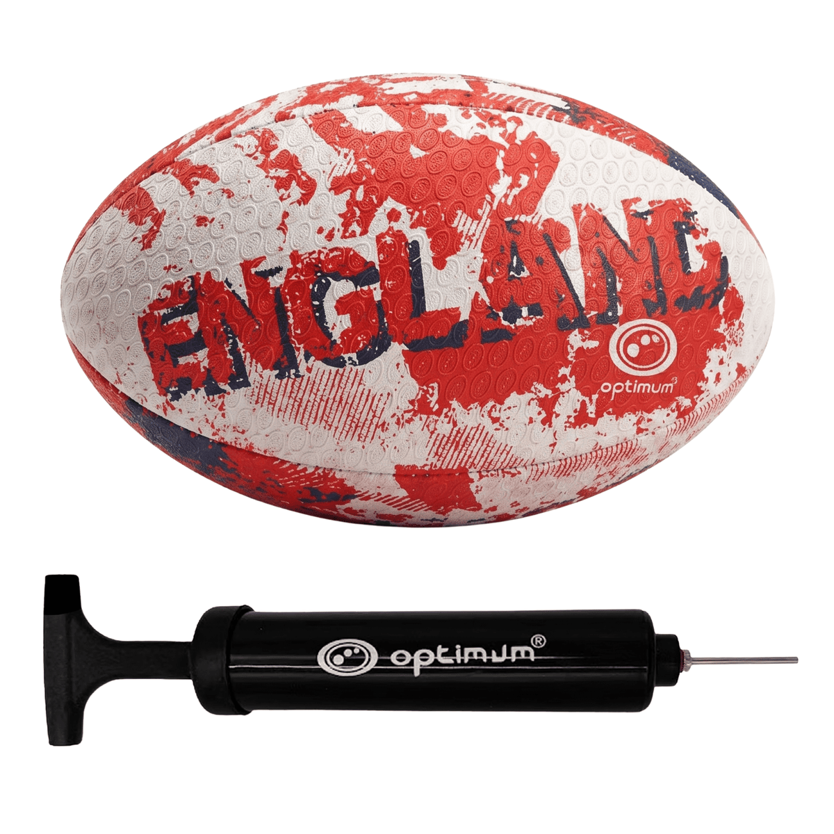 Optimum England national rugby ball with pump - Optimum