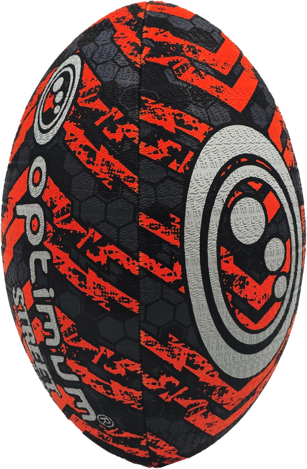 Optimum Street Rugby Ball Black/Orange Size 4