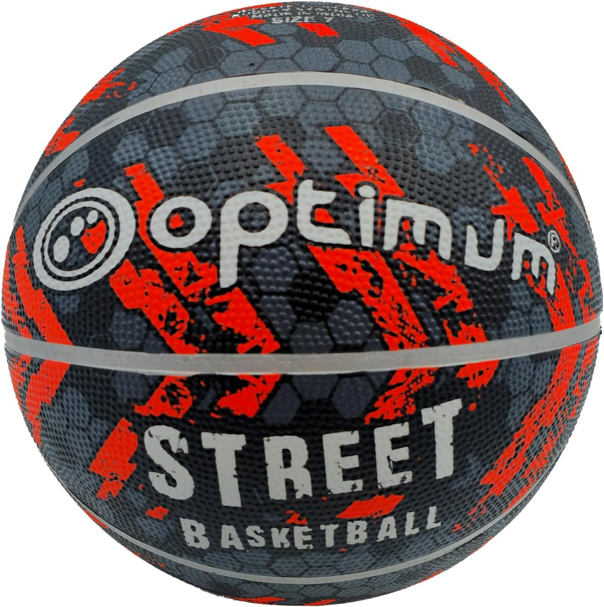 Street Basketball Size 7 – Black/Orange, Durable Grip for All Surfaces - Optimum