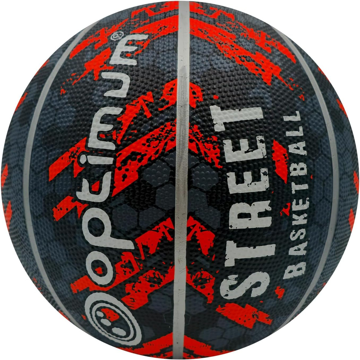 Street Basketball Size 7 – Black/Orange, Durable Grip for All Surfaces - Optimum