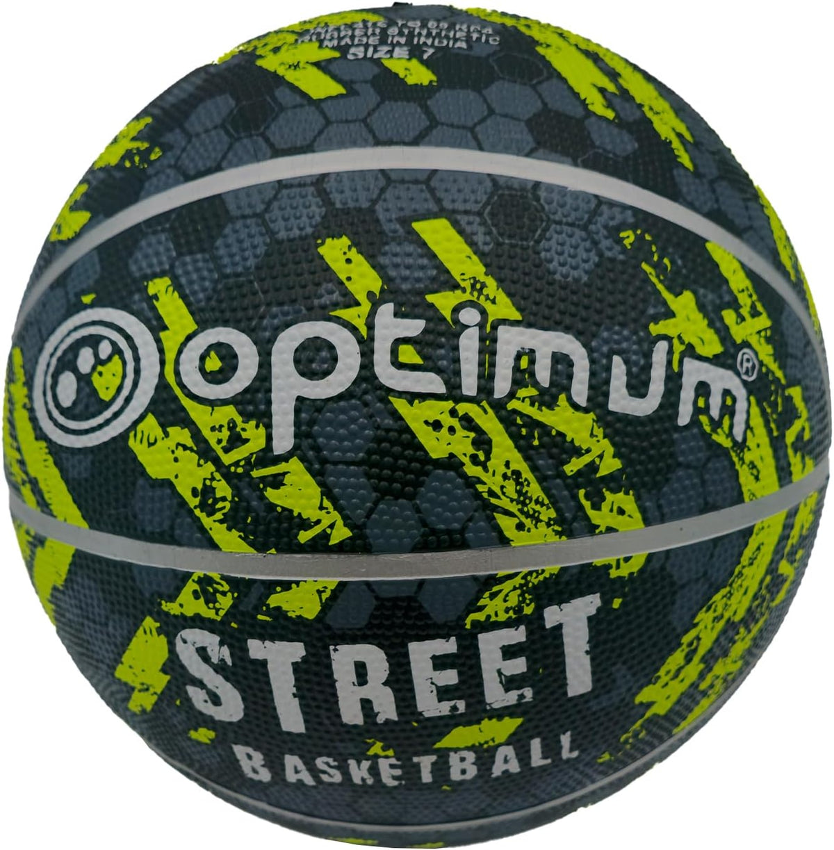 Street Basketball Size 7 – Black/Yellow, Durable Grip for All Surfaces - Optimum
