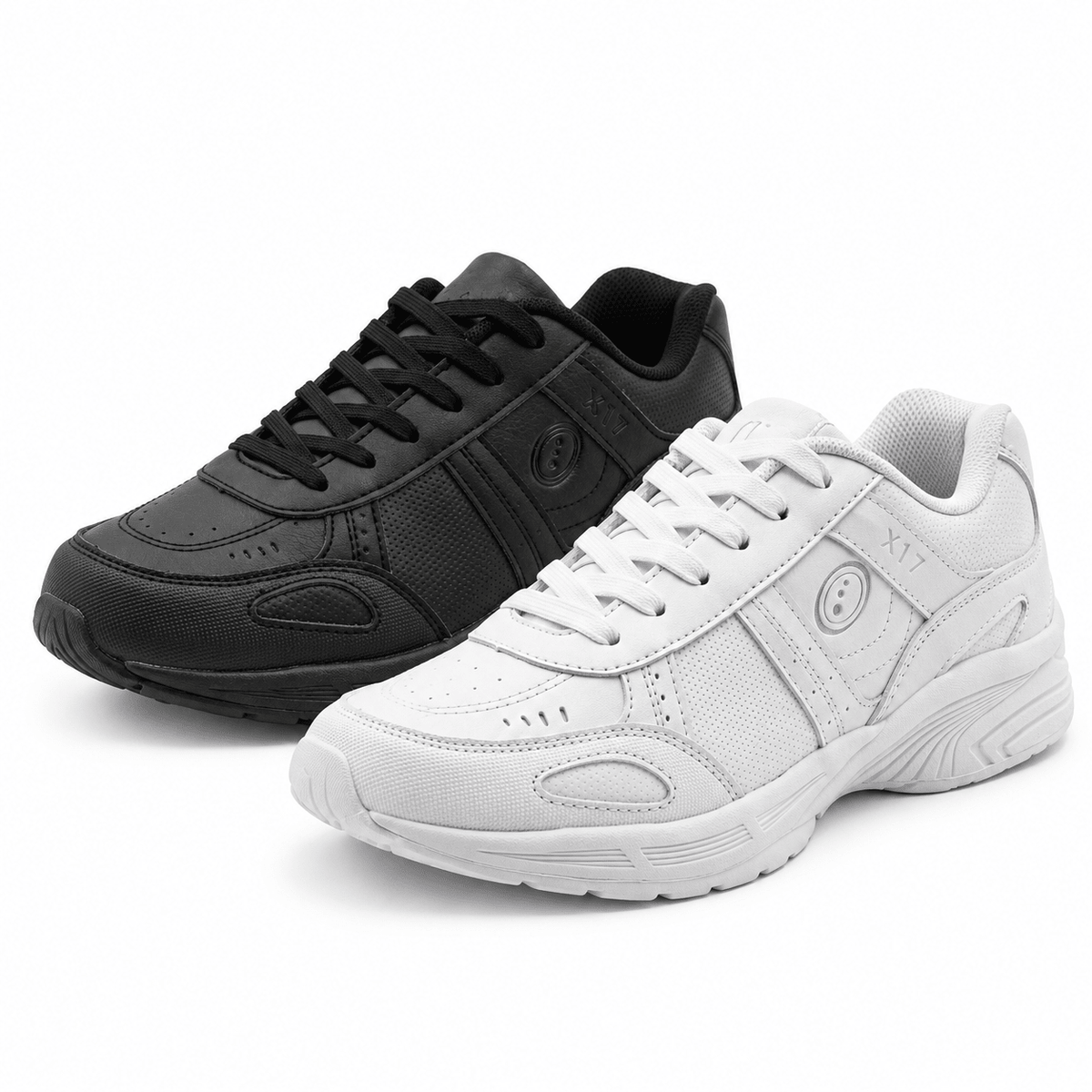 X17 Lace-Up School Trainers - Senior, Black & White | Optimum Sport - Optimum