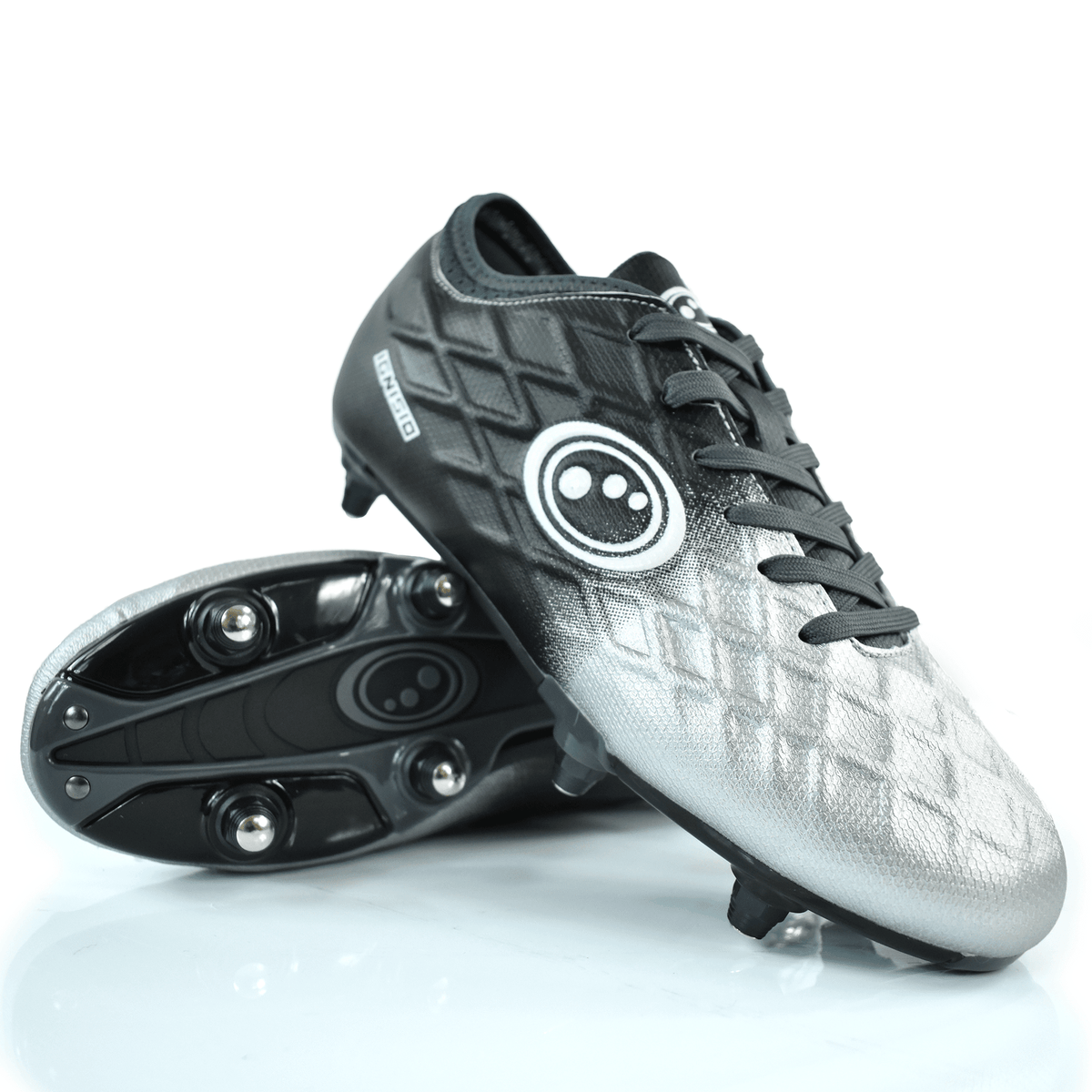 Senior Silver Fade Ignisio Football Boot – 6-Stud, Lace-Up, Sizes 7-12 - Optimum